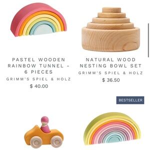 ISO Grimm's Spiel & Holz Pastel Wooden Rainbow & any pastel/natural items!!